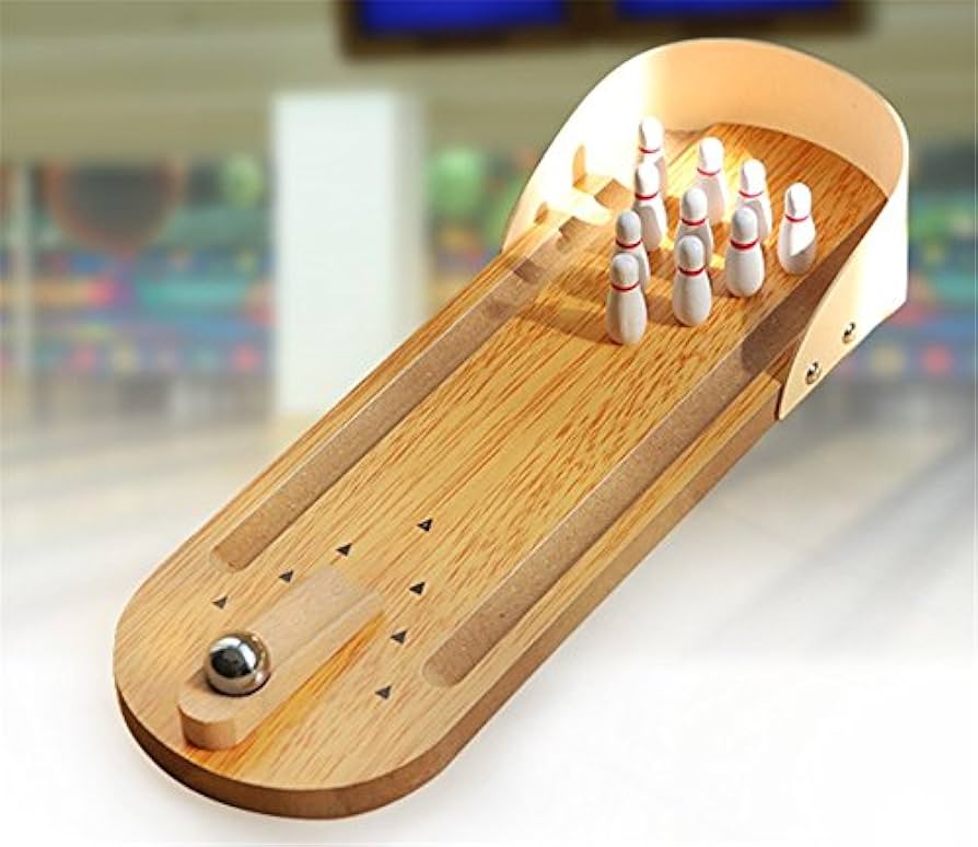 Mini Juego De Bolos De Mesa De Madera - Diversión sin Límites en Casa!