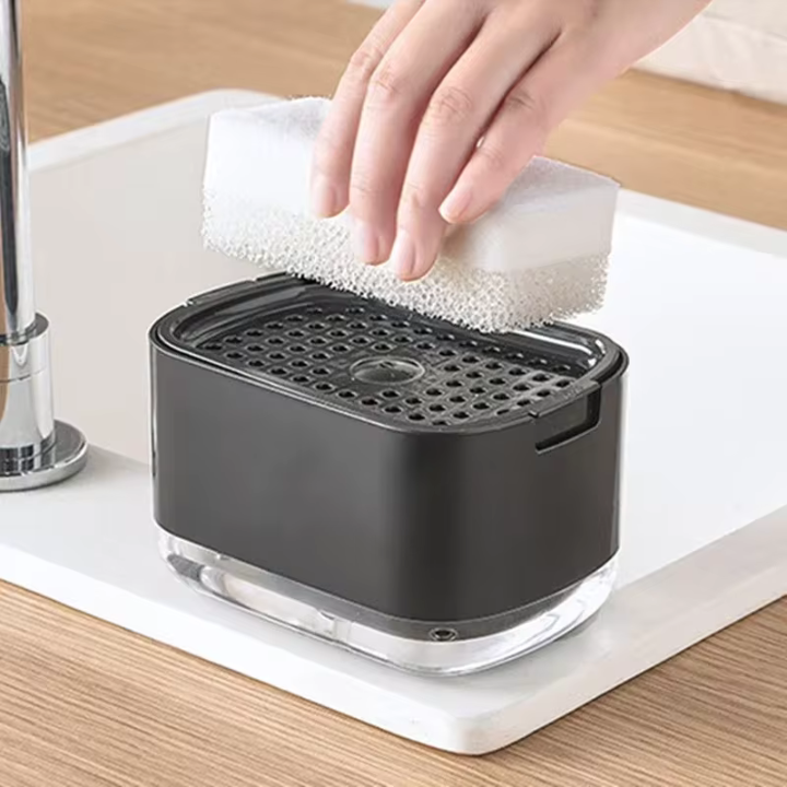 Dispensador de Jabón de Cocina + (Regalo: bandeja dispensadora + portaesponjas)